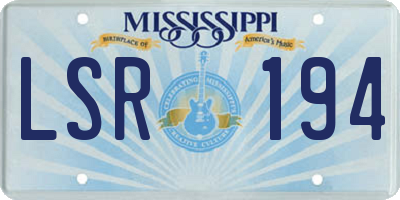 MS license plate LSR194