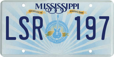 MS license plate LSR197