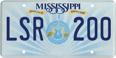 MS license plate LSR200