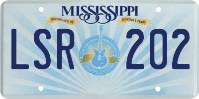 MS license plate LSR202