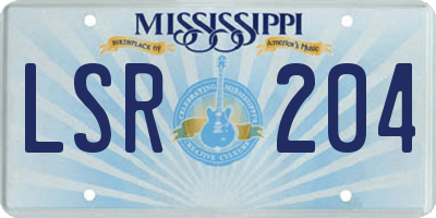 MS license plate LSR204