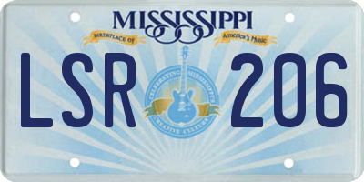 MS license plate LSR206