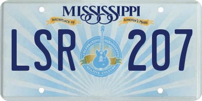 MS license plate LSR207