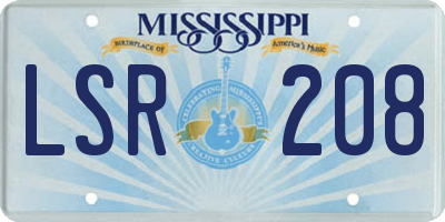 MS license plate LSR208