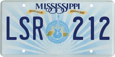 MS license plate LSR212