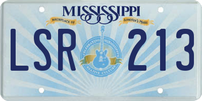 MS license plate LSR213