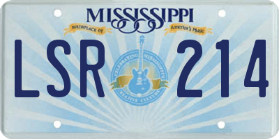 MS license plate LSR214