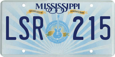 MS license plate LSR215