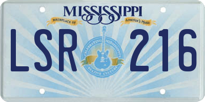 MS license plate LSR216