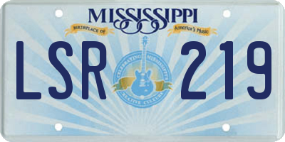 MS license plate LSR219