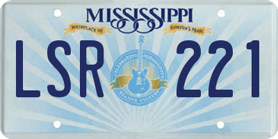 MS license plate LSR221