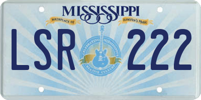 MS license plate LSR222