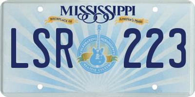 MS license plate LSR223