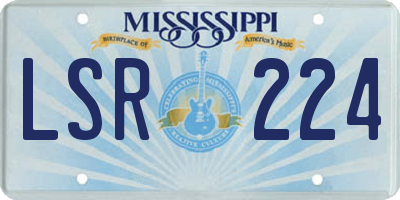 MS license plate LSR224