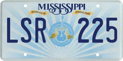 MS license plate LSR225
