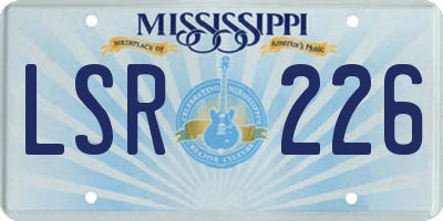 MS license plate LSR226