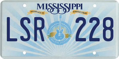 MS license plate LSR228