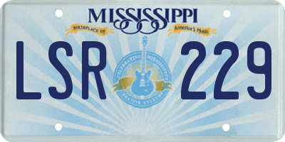 MS license plate LSR229