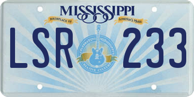 MS license plate LSR233