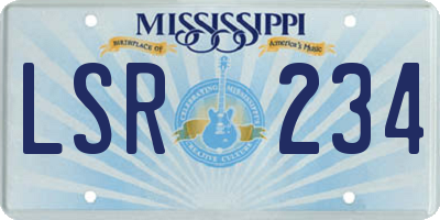 MS license plate LSR234