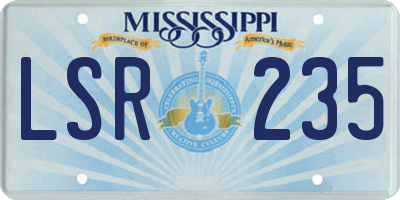 MS license plate LSR235