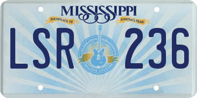 MS license plate LSR236