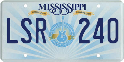 MS license plate LSR240