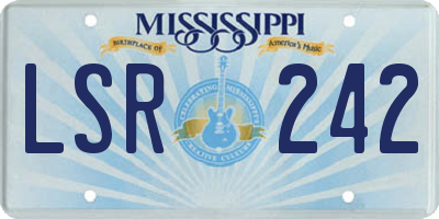 MS license plate LSR242