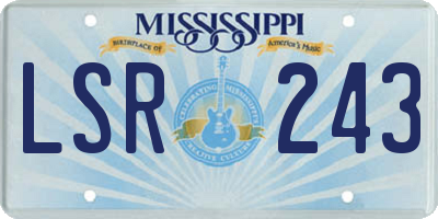 MS license plate LSR243
