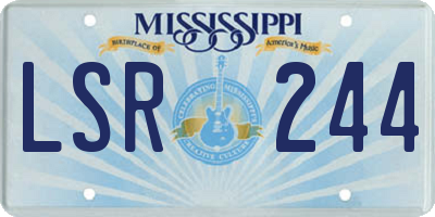 MS license plate LSR244