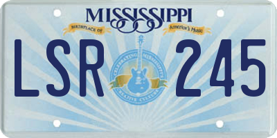 MS license plate LSR245