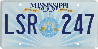 MS license plate LSR247