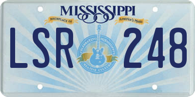 MS license plate LSR248