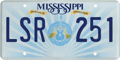 MS license plate LSR251