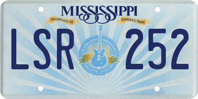 MS license plate LSR252