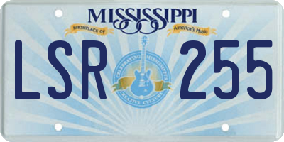 MS license plate LSR255