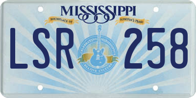 MS license plate LSR258