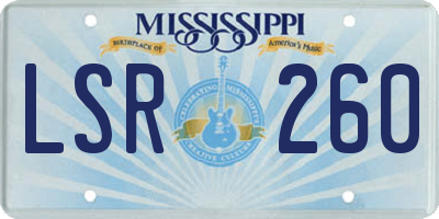 MS license plate LSR260