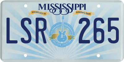 MS license plate LSR265