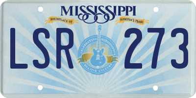 MS license plate LSR273