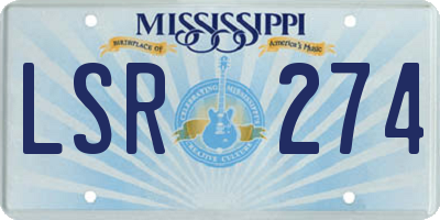 MS license plate LSR274