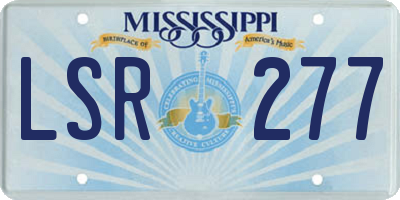 MS license plate LSR277