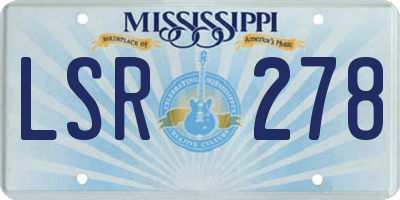 MS license plate LSR278