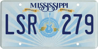 MS license plate LSR279