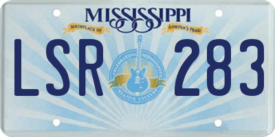 MS license plate LSR283