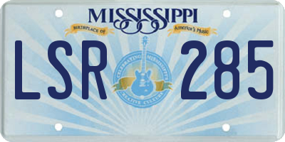 MS license plate LSR285