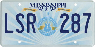 MS license plate LSR287
