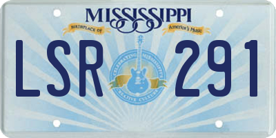 MS license plate LSR291