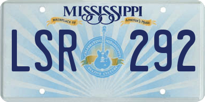 MS license plate LSR292