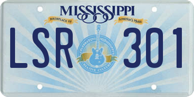 MS license plate LSR301